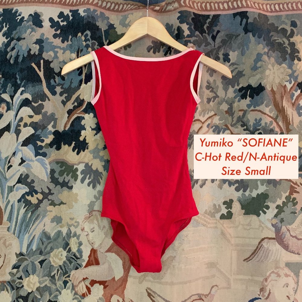 Yumiko SOFIANE Red Microfiber Leotard S